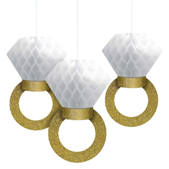 12&#x22; Honeycomb Ring Hanging Decorations Set